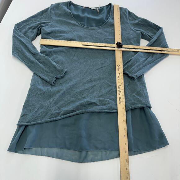 Soft Surroundings Top Womens X Small Blue Songstress Chiffon Layered Blouse - Picture 5 of 7